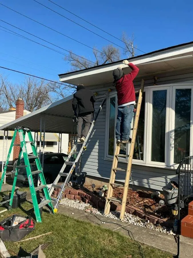 Restoration crew performing exterior repair in Beavercreek
