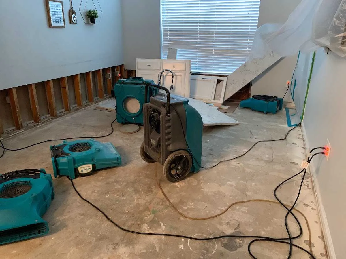 Dehumidifier in flood-cut room for Water Extraction & Removal in Beavercreek